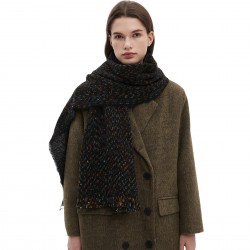 Factory direct supply for cross-border trade 2025 new style European and American autumn and winter short bristle solid color floral scarf shawl