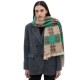 Wholesale manufacturer of new cross-border foreign trade European and American autumn and winter loop yarn cross check short beard jacquard scarves Wholesale manufacturer of new cross-border foreign trade European and American autumn and winter loop yarn cross check short beard jacquard scarves