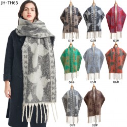 Amazon's best-selling scarf for export to Europe and America in autumn and winter, thickened imitation horsehair loop gauze butterfly jacquard scarf