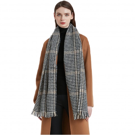 Wholesale manufacturer of European, American and British retro checkered scarves for women's winter Korean-style fashionable scarves and warm shawls