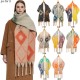 Factory direct supply for export to Europe and America: thickened faux mohair, thick tassel, large jacquard diamond-shaped scarves and shawls for autumn and winter