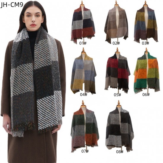 Wholesale manufacturer of Amazon's popular new styles of large checkered scarves and shawls for men and women in autumn and winter in Europe and America