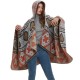 Cross-border best-selling export European and American spring and winter faux cashmere jacquard heart-shaped grey triangular overlock hooded shawl Cross-border best-selling export European and American spring and winter faux cashmere jacquard heart-shaped grey triangular overlock hooded shawl