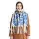Cross-border Amazon bestseller, new autumn and winter style of European and American jacquard leopard print scarf with loop yarn imitation horsehair