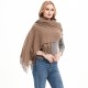Wholesale of new autumn and winter women's all-polyester fringed fringed scarves and shawls for export to Europe and America Wholesale of new autumn and winter women's all-polyester fringed fringed scarves and shawls for export to Europe and America