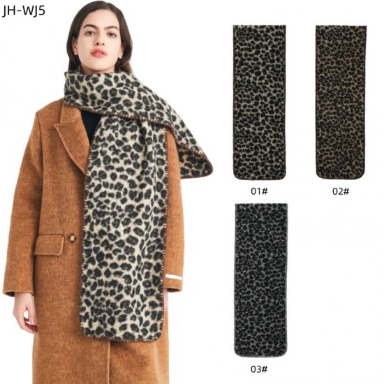Factory direct supply of Amazon's best-selling scarves with a high-end feel, new autumn and winter circular yarn leopard print scarves for export to Europe and America Factory direct supply of Amazon's best-selling scarves with a high-end feel, new autumn and winter circular yarn leopard print scarves for export to Europe and America