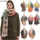 Wholesale manufacturer of Cross-border 2025 new foreign trade European and American autumn and winter circle yarn jacquard gradient color five-pointed star scarf Wholesale manufacturer of Cross-border 2025 new foreign trade European and American autumn and winter circle yarn jacquard gradient color five-pointed star scarf