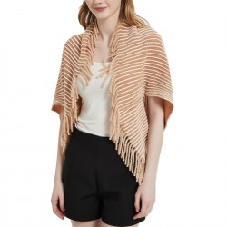 Wholesale manufacturer of new spring, autumn and winter striped knitted cardigan tassel shawls for foreign trade in Europe and America