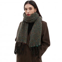 Wholesale of new types of scarves for cross-border trade in Europe and America, autumn and winter for men and women with tassels and colorful floral patterns