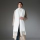 Amazon export European and American autumn and winter hoop gauze thick beard thick braid tassel white scarf shawl in stock manufacturer
