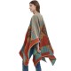 A new style of cape for foreign trade, a thickened orange faux cashmere cape with a triangular stitch stitch and slit A new style of cape for foreign trade, a thickened orange faux cashmere cape with a triangular stitch stitch and slit