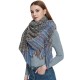 Hot-selling shawls for European and American autumn and winter, full polyester knitted fine check square scarves and scarves in stock, direct supply from the manufacturer