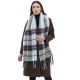 The manufacturer's new style of scarves for export to Europe and America, featuring men's and women's autumn and winter checkered scarves and shawls with floral fringes The manufacturer's new style of scarves for export to Europe and America, featuring men's and women's autumn and winter checkered scarves and shawls with floral fringes