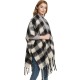 Amazon export European and American autumn and winter black checkered loop yarn imitation mohair thickened tassel shawl custom manufacturer