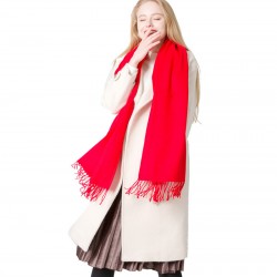 Wholesale manufacturer of cross-border New Year's Eve red scarves, European and American autumn and winter Christmas tassel solid color red scarves