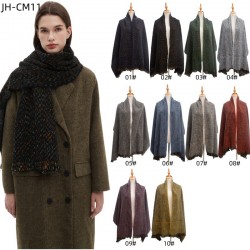 Factory direct supply for cross-border trade 2025 new style European and American autumn and winter short bristle solid color floral scarf shawl