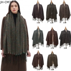 Wholesale of new types of scarves for cross-border trade in Europe and America, autumn and winter for men and women with tassels and colorful floral patterns
