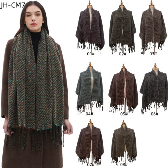 Wholesale of new types of scarves for cross-border trade in Europe and America, autumn and winter for men and women with tassels and colorful floral patterns Wholesale of new types of scarves for cross-border trade in Europe and America, autumn and winter for men and women with tassels and colorful floral patterns