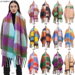 Factory direct supply of new autumn and winter thickened and enlarged checkered scarves and shawls for export to Europe and America