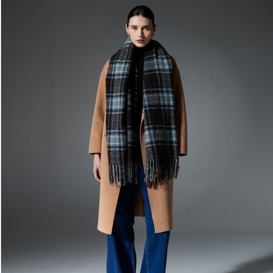Amazon's hot cross-border quality products, blue checkered scarves and shawls for autumn and winter in Europe and America, from Tonglu manufacturer