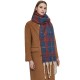 New cross-border export shawl, European and American autumn and winter looped jacquard coarse tassel large checkered scarf shawl New cross-border export shawl, European and American autumn and winter looped jacquard coarse tassel large checkered scarf shawl