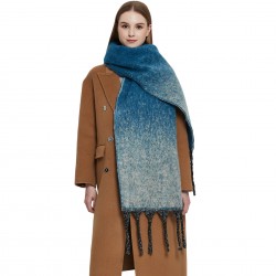 Amazon's new export shawl, a thickened winter scarf with a loop and thick tassel gradient color for Europe and America