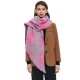 Amazon's hot 2023 foreign trade autumn and winter new style loop yarn jacquard check bevel scarf in stock manufacturer