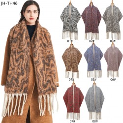 Amazon's best-selling cross-border new export European and American autumn and winter loop yarn imitation mohair water ripple jacquard scarf