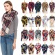 Factory direct supply of Amazon's hot spring, autumn and winter new tweed square scarves, split shawls, women's checked triangular scarves and scarves