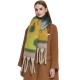 New foreign trade shawl, thickened scarf for autumn and winter in Europe and America, imitation mohair jacquard, thick tassel, gradient polka dot scarf New foreign trade shawl, thickened scarf for autumn and winter in Europe and America, imitation mohair jacquard, thick tassel, gradient polka dot scarf