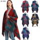 The manufacturer's new thickened jacquard slit cape for women in the autumn and winter of Europe and America, Christmas reindeer acrylic shawl The manufacturer's new thickened jacquard slit cape for women in the autumn and winter of Europe and America, Christmas reindeer acrylic shawl