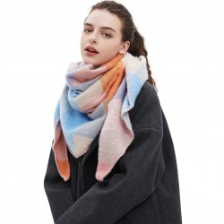 Amazon's hot foreign trade 2025 new checkered scarf, European and American autumn and winter loop gauze triangular shawl and scarf factory