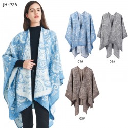 Factory direct supply cross-border export Europe and America spring, autumn and winter 2025 new women's faux cashmere jacquard cashew flower shawl