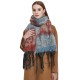 New cross-border shawl for women, European and American autumn and winter thickened imitation mohair coarse tassel large jacquard flower scarf New cross-border shawl for women, European and American autumn and winter thickened imitation mohair coarse tassel large jacquard flower scarf