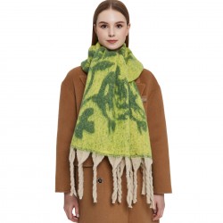 Amazon's hot new export shawl: European and American autumn and winter flower jacquard thick tassel rose scarf