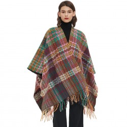 New European and American style with sleeves and cuffs shawl for spring, autumn and winter travel, ethnic style Su split shawl