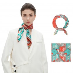Cross-border high-quality foreign trade spring, summer and autumn headscarves, antibacterial, anti-wrinkle and anti-static double-sided printed silk scarves and square scarves
