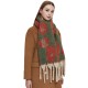 Amazon's hot 2023 new export shawl: European and American winter looped chiffon thick tassel jacquard large leopard print scarf