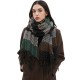 Factory direct supply of 2025 new cross-border export European and American autumn and winter men's and women's scarves, striped tassel scarves and shawls