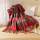 Custom-made large shawls, blankets, and sofa blankets for autumn and winter in Europe and America with loop yarn imitation mohair, red and green checkered tassels Custom-made large shawls, blankets, and sofa blankets for autumn and winter in Europe and America with loop yarn imitation mohair, red and green checkered tassels
