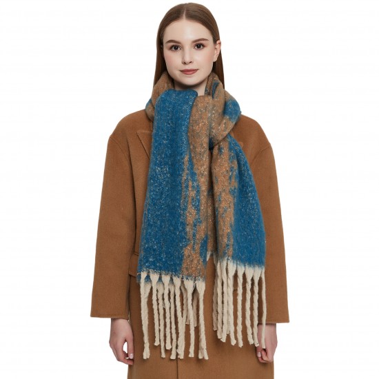 New foreign trade scarf for autumn and winter in Europe and America, thickened looped gauze, jacquard, thick tassels and color-blocked large polka dots New foreign trade scarf for autumn and winter in Europe and America, thickened looped gauze, jacquard, thick tassels and color-blocked large polka dots