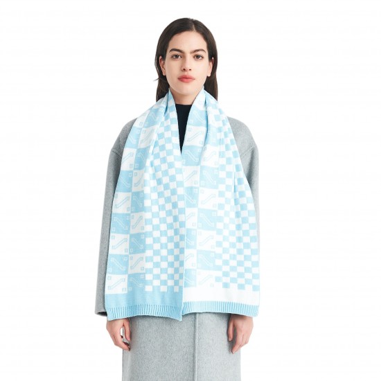 New autumn and winter woolen scarves for foreign trade, Korean-style acrylic knitted checkered scarves for male and female student couples