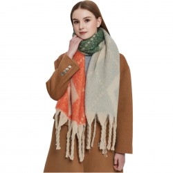 Factory direct supply for export to Europe and America: thickened faux mohair, thick tassel, large jacquard diamond-shaped scarves and shawls for autumn and winter
