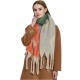 Factory direct supply for export to Europe and America: thickened faux mohair, thick tassel, large jacquard diamond-shaped scarves and shawls for autumn and winter