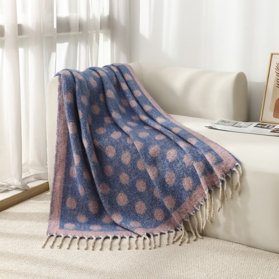 Amazon blanket export new European and American autumn and winter faux mohair thickened circle large shawl jacquard blanket Amazon blanket export new European and American autumn and winter faux mohair thickened circle large shawl jacquard blanket