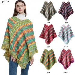 New ethnic-style travel capes for Xizang and Yunnan in autumn and winter, Christmas suits, capes and shawls