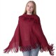 European and American autumn and winter warp knitted bat-sleeved lapel knitted sweater, women's fringed knitted sweater, pullover, cape and shawl