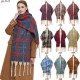 New cross-border export shawl, European and American autumn and winter looped jacquard coarse tassel large checkered scarf shawl New cross-border export shawl, European and American autumn and winter looped jacquard coarse tassel large checkered scarf shawl