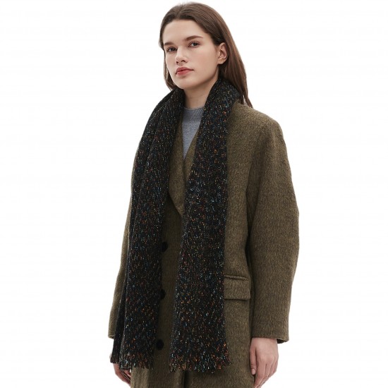 Factory direct supply for cross-border trade 2025 new style European and American autumn and winter short bristle solid color floral scarf shawl