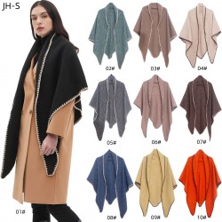 Wholesale and customized manufacturer of new high-quality European and American autumn and winter women's thickened large triangular shawls and scarves